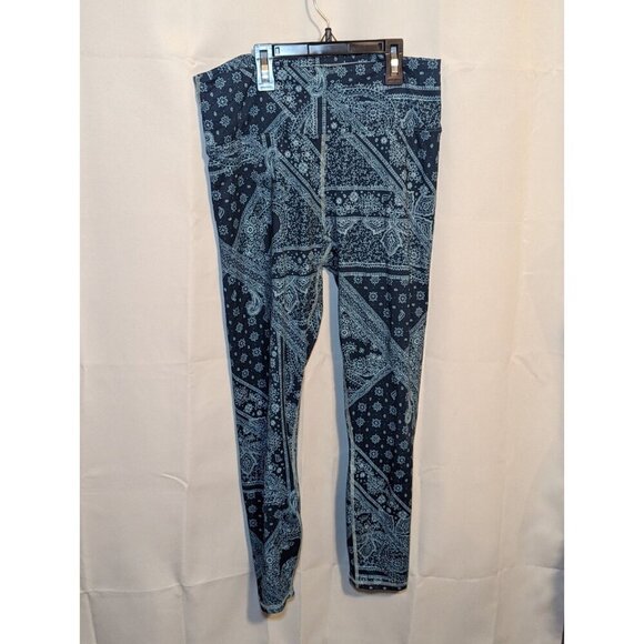 Fabletics women's Size Large Blue Nova Bandana High Waisted Legging And Bra - Picture 2 of 16